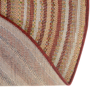 Burgundy 7' 10 x 7' 10 Baja Outdoor Round Area Rug Weather Resistant for Patio, Deck, Terrace, Balcony, Porch 100% Polypropylene Modern Outside Decor for Sale at Rug Engine