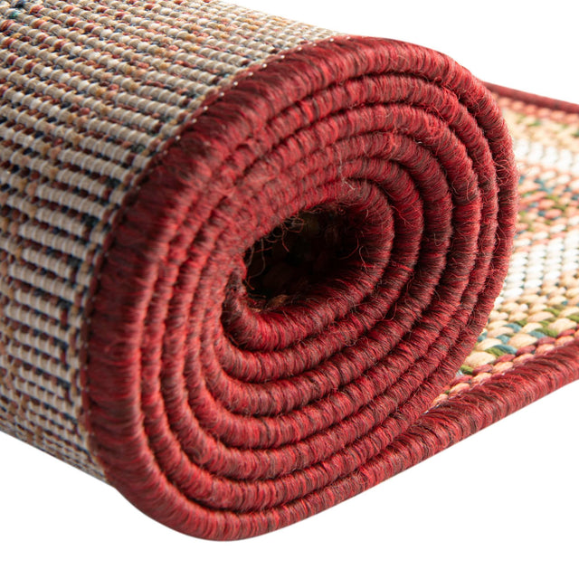 Burgundy 3' 3 x 3' 3 Baja Outdoor Round Rug