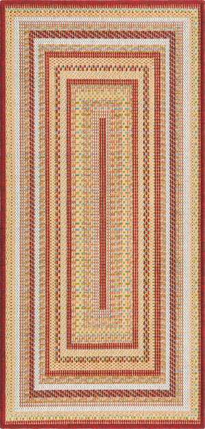 Burgundy 2' x 3' 11 Baja Outdoor Runner Area Rug Weather Resistant for Patio, Deck, Terrace, Balcony, Porch 100% Polypropylene Modern Outside Decor for Sale at Rug Engine