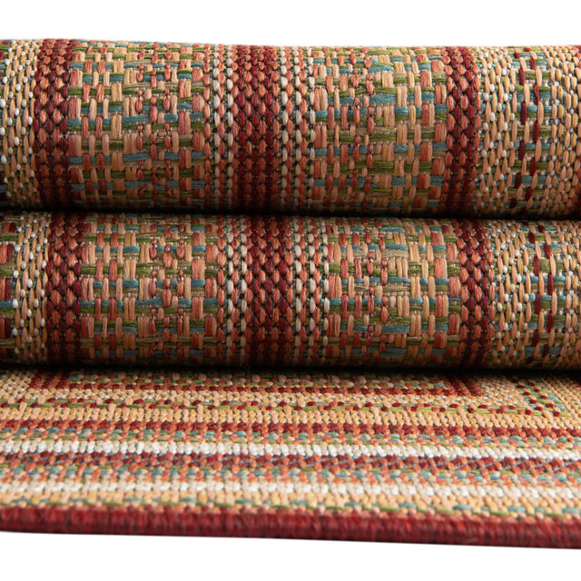Burgundy 2' x 3' 11 Baja Outdoor Runner Area Rug Weather Resistant for Patio, Deck, Terrace, Balcony, Porch 100% Polypropylene Modern Outside Decor for Sale at Rug Engine