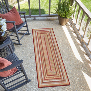 Burgundy 2' x 3' 11 Baja Outdoor Runner Area Rug Weather Resistant for Patio, Deck, Terrace, Balcony, Porch 100% Polypropylene Modern Outside Decor for Sale at Rug Engine