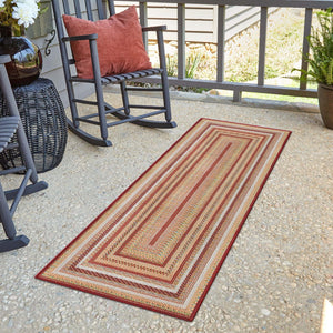 Burgundy 2' x 3' 11 Baja Outdoor Runner Area Rug Weather Resistant for Patio, Deck, Terrace, Balcony, Porch 100% Polypropylene Modern Outside Decor for Sale at Rug Engine