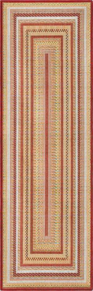 Burgundy 2' x 5' 11 Baja Outdoor Runner Area Rug Weather Resistant for Patio, Deck, Terrace, Balcony, Porch 100% Polypropylene Modern Outside Decor for Sale at Rug Engine