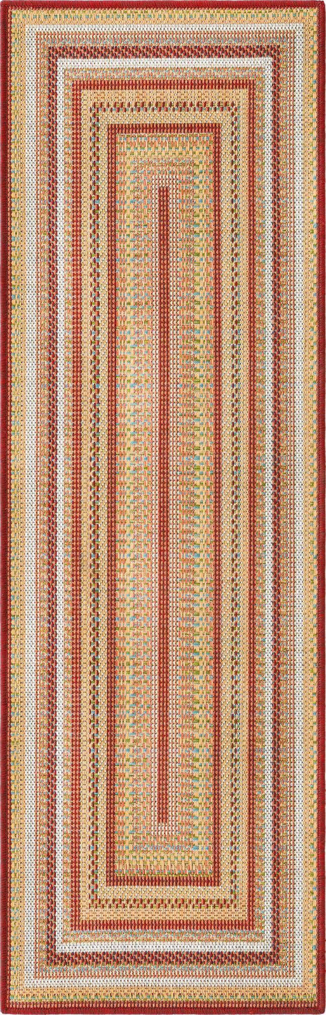 Burgundy 2' x 5' 11 Baja Outdoor Runner Area Rug Weather Resistant for Patio, Deck, Terrace, Balcony, Porch 100% Polypropylene Modern Outside Decor for Sale at Rug Engine