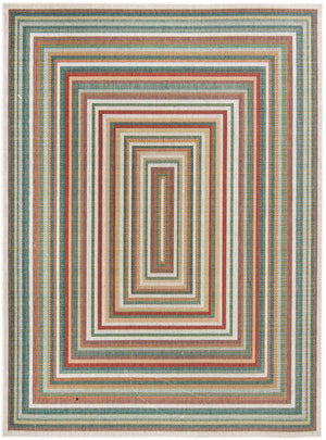 Multicolor 9' x 12' Baja Outdoor Rectangle Area Rug Weather Resistant for Patio, Deck, Terrace, Balcony, Porch 100% Polypropylene Modern Outside Decor for Sale at Rug Engine