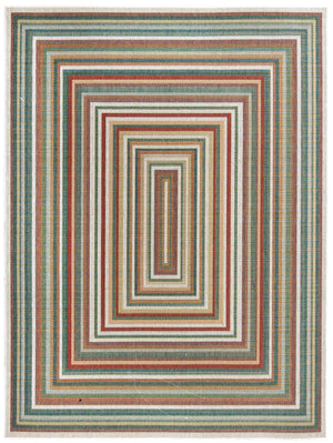 Multicolor 7' 10 x 10' Baja Outdoor Rectangle Area Rug Weather Resistant for Patio, Deck, Terrace, Balcony, Porch 100% Polypropylene Modern Outside Decor for Sale at Rug Engine