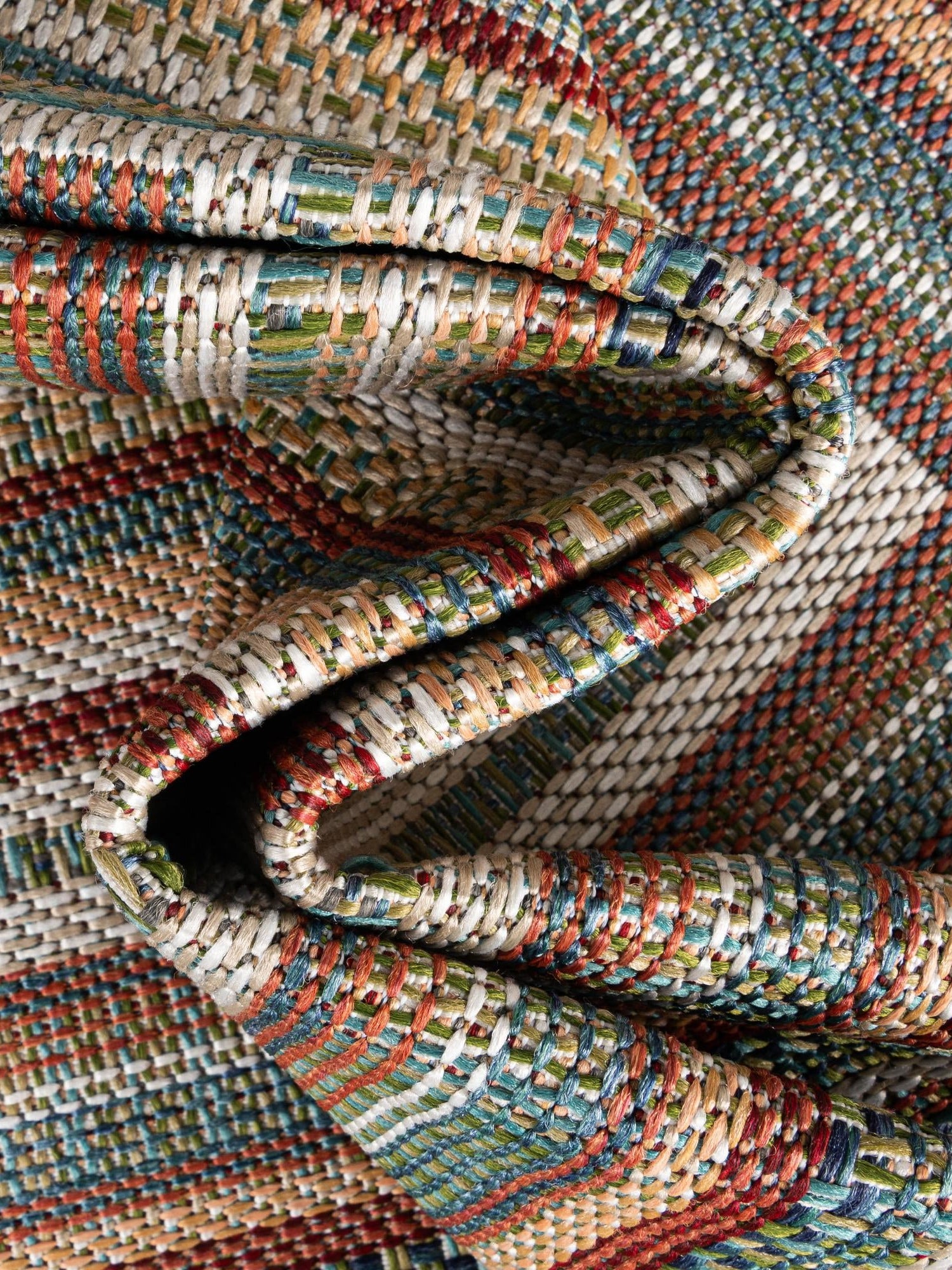 Multicolor 7' 10 x 11' Baja Outdoor Rectangle Area Rug Weather Resistant for Patio, Deck, Terrace, Balcony, Porch 100% Polypropylene Modern Outside Decor for Sale at Rug Engine