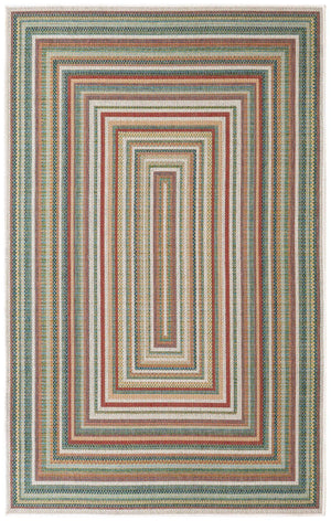 Multicolor 5' 3 x 7' 7 Baja Outdoor Rectangle Area Rug Weather Resistant for Patio, Deck, Terrace, Balcony, Porch 100% Polypropylene Modern Outside Decor for Sale at Rug Engine