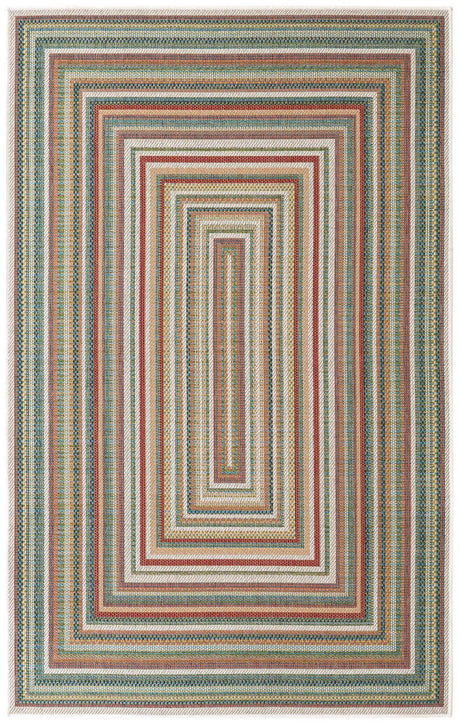Multicolor 5' 3 x 7' 7 Baja Outdoor Rectangle Area Rug Weather Resistant for Patio, Deck, Terrace, Balcony, Porch 100% Polypropylene Modern Outside Decor for Sale at Rug Engine