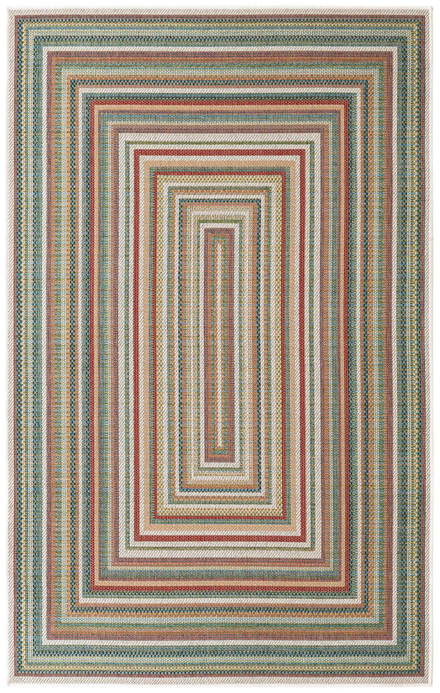 Multicolor 5' 3 x 7' 7 Baja Outdoor Rectangle Area Rug Weather Resistant for Patio, Deck, Terrace, Balcony, Porch 100% Polypropylene Modern Outside Decor for Sale at Rug Engine