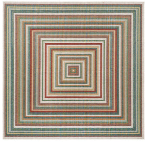 Multicolor 7' 10 x 7' 10 Baja Outdoor Square Area Rug Weather Resistant for Patio, Deck, Terrace, Balcony, Porch 100% Polypropylene Modern Outside Decor for Sale at Rug Engine