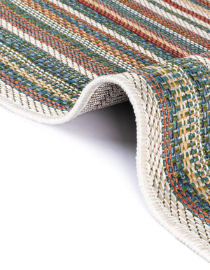Multicolor 12' x 12' Baja Outdoor Square Area Rug Weather Resistant for Patio, Deck, Terrace, Balcony, Porch 100% Polypropylene Modern Outside Decor for Sale at Rug Engine