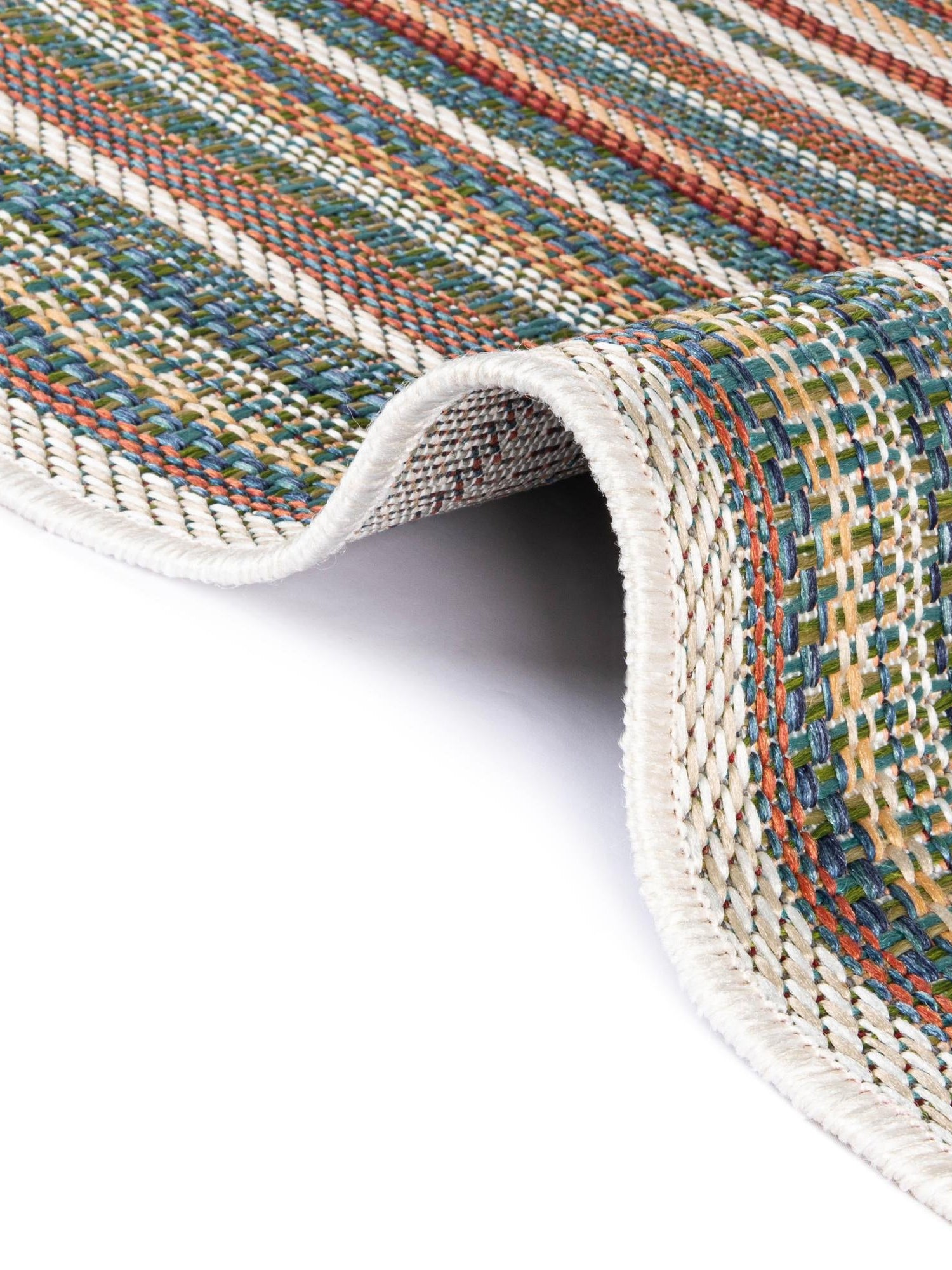 Multicolor 7' 10 x 7' 10 Baja Outdoor Square Area Rug Weather Resistant for Patio, Deck, Terrace, Balcony, Porch 100% Polypropylene Modern Outside Decor for Sale at Rug Engine