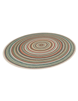 Multicolor 7' 10 x 7' 10 Baja Outdoor Round Area Rug Weather Resistant for Patio, Deck, Terrace, Balcony, Porch 100% Polypropylene Modern Outside Decor for Sale at Rug Engine
