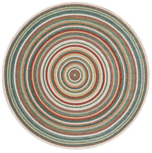 Multicolor 7' 10 x 7' 10 Baja Outdoor Round Area Rug Weather Resistant for Patio, Deck, Terrace, Balcony, Porch 100% Polypropylene Modern Outside Decor for Sale at Rug Engine