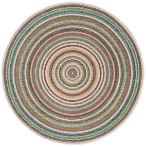 Multicolor 5' 3 x 5' 3 Baja Outdoor Round Area Rug Weather Resistant for Patio, Deck, Terrace, Balcony, Porch 100% Polypropylene Modern Outside Decor for Sale at Rug Engine