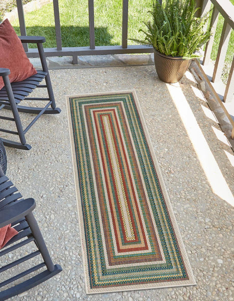 Multicolor 3' x 10' Baja Outdoor Runner Rug