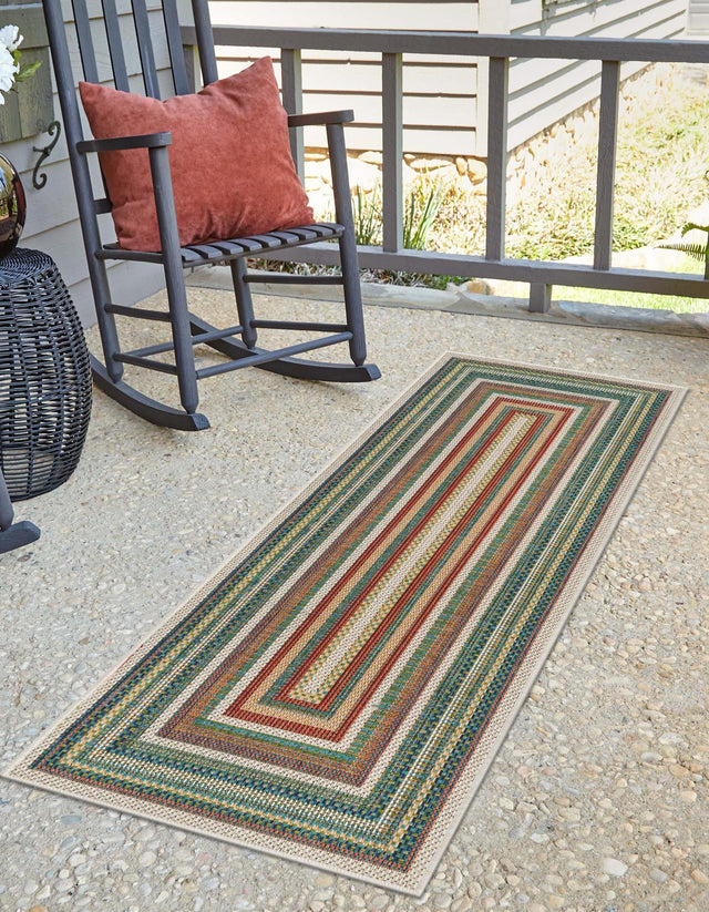 Multicolor 2' x 5' 1 Baja Outdoor Runner Area Rug Weather Resistant for Patio, Deck, Terrace, Balcony, Porch 100% Polypropylene Modern Outside Decor for Sale at Rug Engine