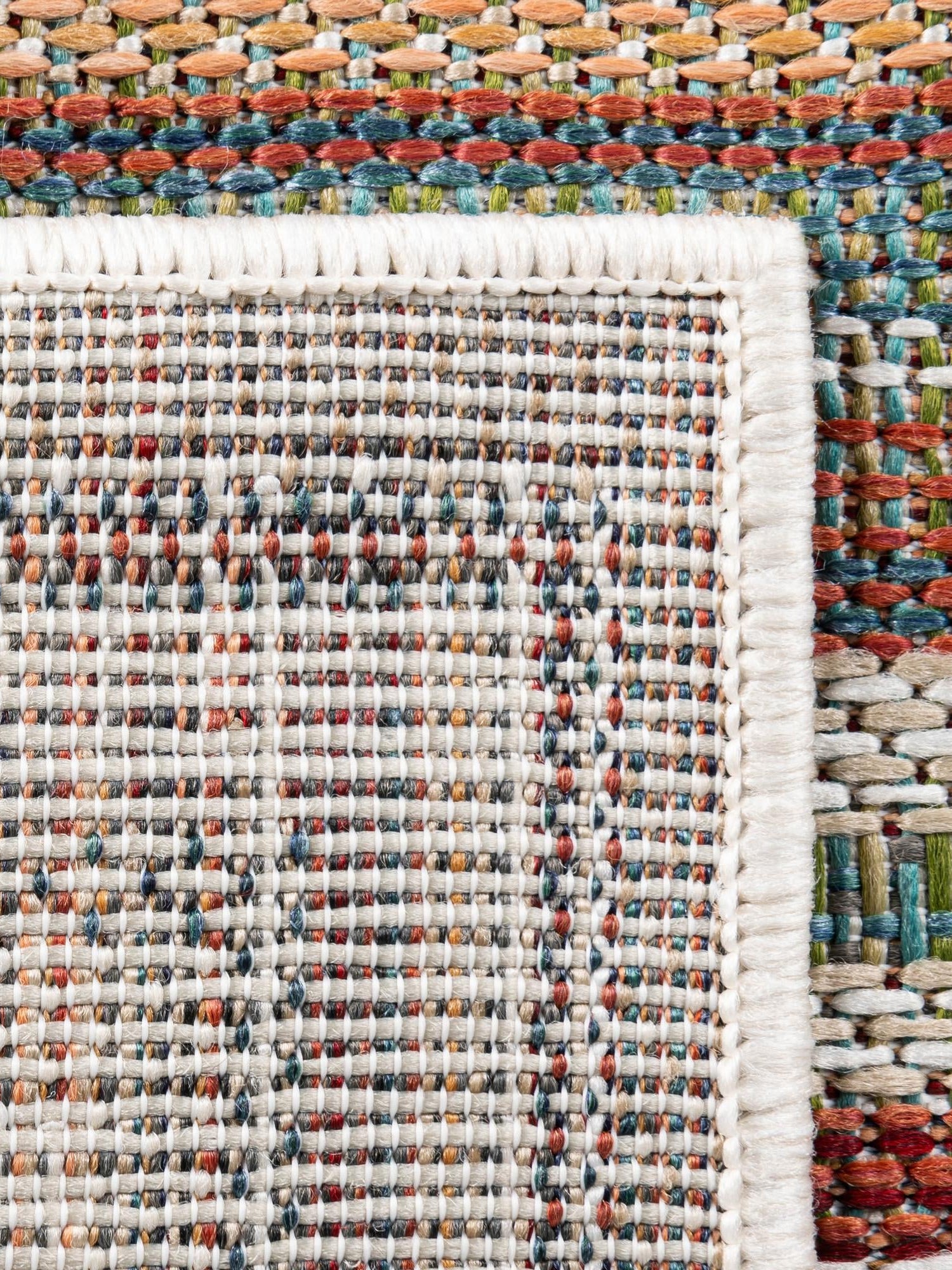 Multicolor 2' x 7' 1 Baja Outdoor Runner Area Rug Weather Resistant for Patio, Deck, Terrace, Balcony, Porch 100% Polypropylene Modern Outside Decor for Sale at Rug Engine