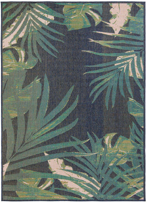 Navy Blue 9' x 12' Baja Outdoor Rectangle Area Rug Weather Resistant for Patio, Deck, Terrace, Balcony, Porch 100% Polypropylene Modern Outside Decor for Sale at Rug Engine