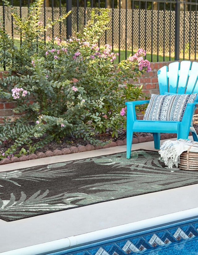 Navy Blue 3' 11 x 5' 11 Baja Outdoor Rectangle Area Rug Weather Resistant for Patio, Deck, Terrace, Balcony, Porch 100% Polypropylene Modern Outside Decor for Sale at Rug Engine