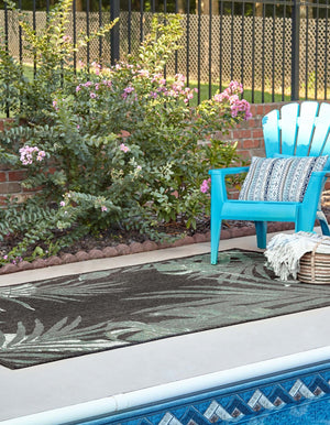 Navy Blue 7' 10 x 10' Baja Outdoor Rectangle Area Rug Weather Resistant for Patio, Deck, Terrace, Balcony, Porch 100% Polypropylene Modern Outside Decor for Sale at Rug Engine