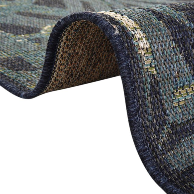 Navy Blue 5' 3 x 7' 7 Baja Outdoor Rectangle Area Rug Weather Resistant for Patio, Deck, Terrace, Balcony, Porch 100% Polypropylene Modern Outside Decor for Sale at Rug Engine