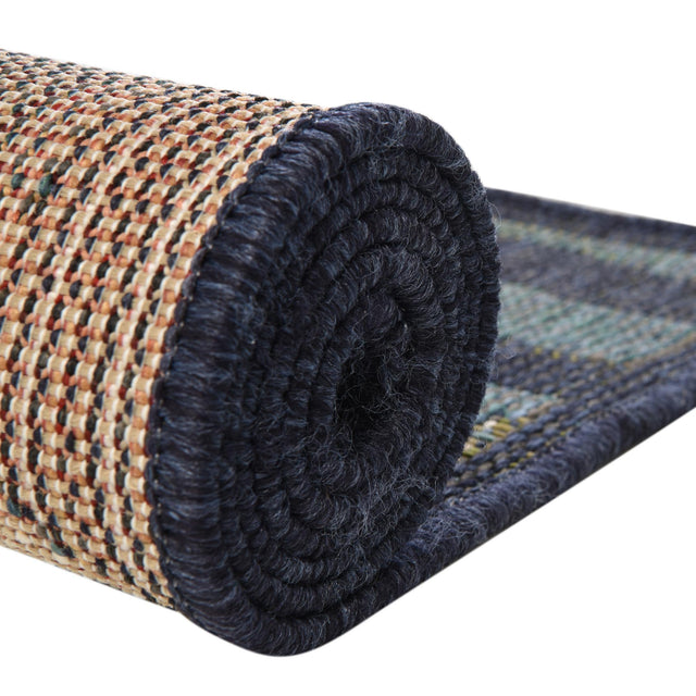 Navy Blue 9' x 12' Baja Outdoor Rectangle Area Rug Weather Resistant for Patio, Deck, Terrace, Balcony, Porch 100% Polypropylene Modern Outside Decor for Sale at Rug Engine