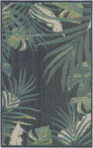 Navy Blue 5' 3 x 7' 7 Baja Outdoor Rectangle Area Rug Weather Resistant for Patio, Deck, Terrace, Balcony, Porch 100% Polypropylene Modern Outside Decor for Sale at Rug Engine