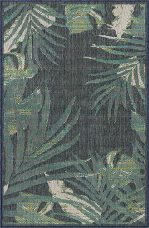 Navy Blue 3' 11 x 5' 11 Baja Outdoor Rectangle Area Rug Weather Resistant for Patio, Deck, Terrace, Balcony, Porch 100% Polypropylene Modern Outside Decor for Sale at Rug Engine