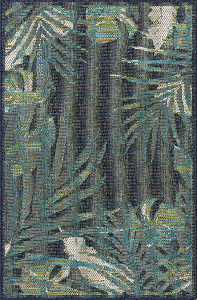 Navy Blue 3' 11 x 5' 11 Baja Outdoor Rectangle Area Rug Weather Resistant for Patio, Deck, Terrace, Balcony, Porch 100% Polypropylene Modern Outside Decor for Sale at Rug Engine