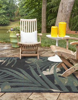 Navy Blue 5' 3 x 5' 3 Baja Outdoor Square Area Rug Weather Resistant for Patio, Deck, Terrace, Balcony, Porch 100% Polypropylene Modern Outside Decor for Sale at Rug Engine
