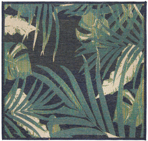 Navy Blue 5' 3 x 5' 3 Baja Outdoor Square Area Rug Weather Resistant for Patio, Deck, Terrace, Balcony, Porch 100% Polypropylene Modern Outside Decor for Sale at Rug Engine