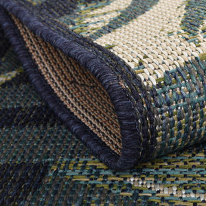 Navy Blue 3' 3 x 3' 3 Baja Outdoor Round Area Rug Weather Resistant for Patio, Deck, Terrace, Balcony, Porch 100% Polypropylene Modern Outside Decor for Sale at Rug Engine