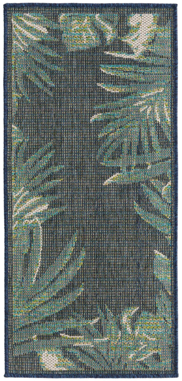Navy Blue 2' x 3' 11 Baja Outdoor Runner Area Rug Weather Resistant for Patio, Deck, Terrace, Balcony, Porch 100% Polypropylene Modern Outside Decor for Sale at Rug Engine