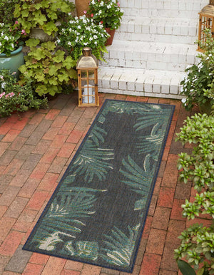 Navy Blue 2' x 5' 11 Baja Outdoor Runner Area Rug Weather Resistant for Patio, Deck, Terrace, Balcony, Porch 100% Polypropylene Modern Outside Decor for Sale at Rug Engine
