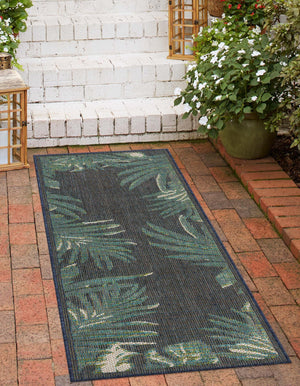 Navy Blue 2' x 3' 11 Baja Outdoor Runner Area Rug Weather Resistant for Patio, Deck, Terrace, Balcony, Porch 100% Polypropylene Modern Outside Decor for Sale at Rug Engine