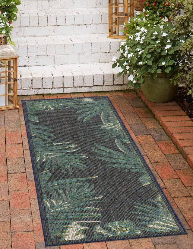 Navy Blue 2' x 3' 11 Baja Outdoor Runner Area Rug Weather Resistant for Patio, Deck, Terrace, Balcony, Porch 100% Polypropylene Modern Outside Decor for Sale at Rug Engine