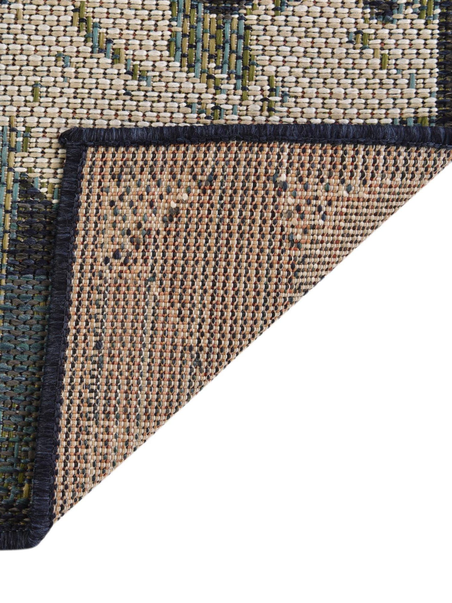 Navy Blue 2' x 7' 10 Baja Outdoor Runner Area Rug Weather Resistant for Patio, Deck, Terrace, Balcony, Porch 100% Polypropylene Modern Outside Decor for Sale at Rug Engine