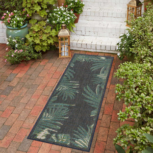 Navy Blue 2' x 7' 10 Baja Outdoor Runner Area Rug Weather Resistant for Patio, Deck, Terrace, Balcony, Porch 100% Polypropylene Modern Outside Decor for Sale at Rug Engine