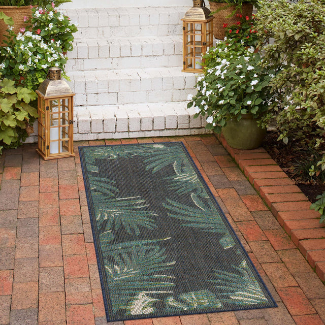 Navy Blue 2' x 5' 11 Baja Outdoor Runner Area Rug Weather Resistant for Patio, Deck, Terrace, Balcony, Porch 100% Polypropylene Modern Outside Decor for Sale at Rug Engine