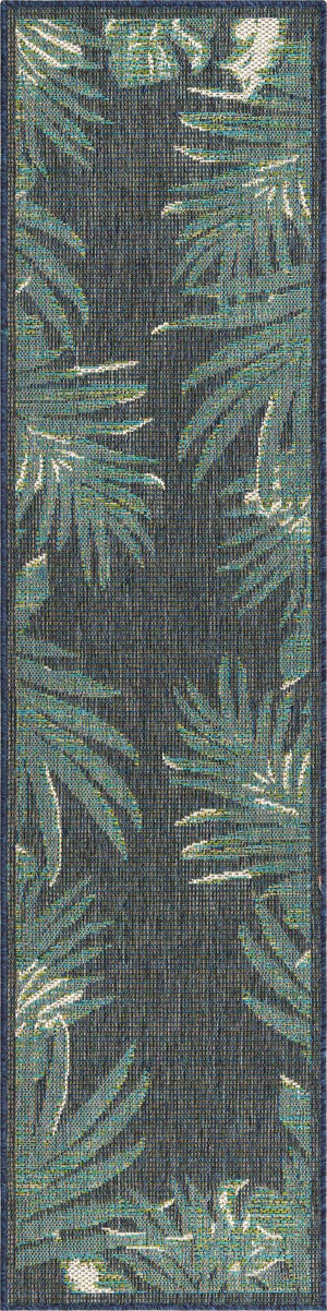 Navy Blue 2' x 7' 10 Baja Outdoor Runner Area Rug Weather Resistant for Patio, Deck, Terrace, Balcony, Porch 100% Polypropylene Modern Outside Decor for Sale at Rug Engine