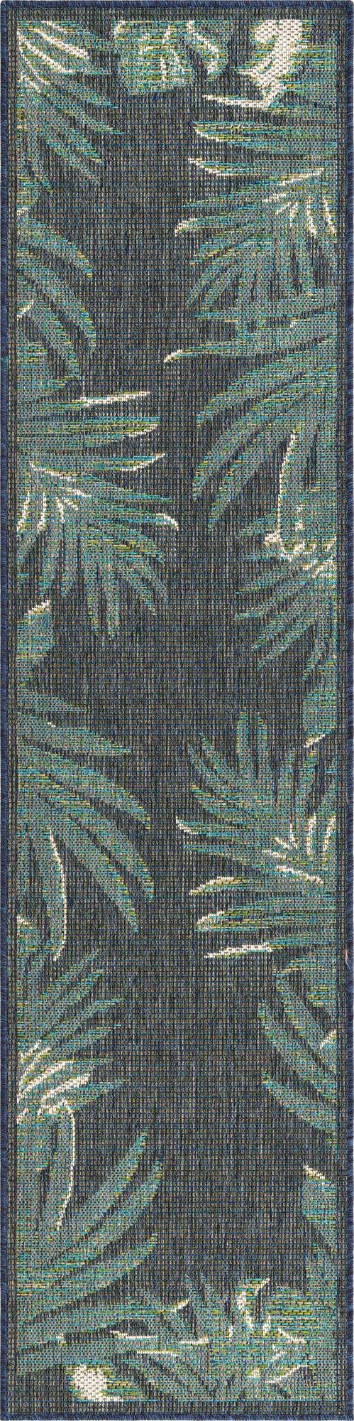 Navy Blue 2' x 7' 10 Baja Outdoor Runner Area Rug Weather Resistant for Patio, Deck, Terrace, Balcony, Porch 100% Polypropylene Modern Outside Decor for Sale at Rug Engine