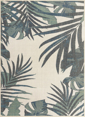 Ivory 9' x 12' Baja Outdoor Rectangle Area Rug Weather Resistant for Patio, Deck, Terrace, Balcony, Porch 100% Polypropylene Modern Outside Decor for Sale at Rug Engine