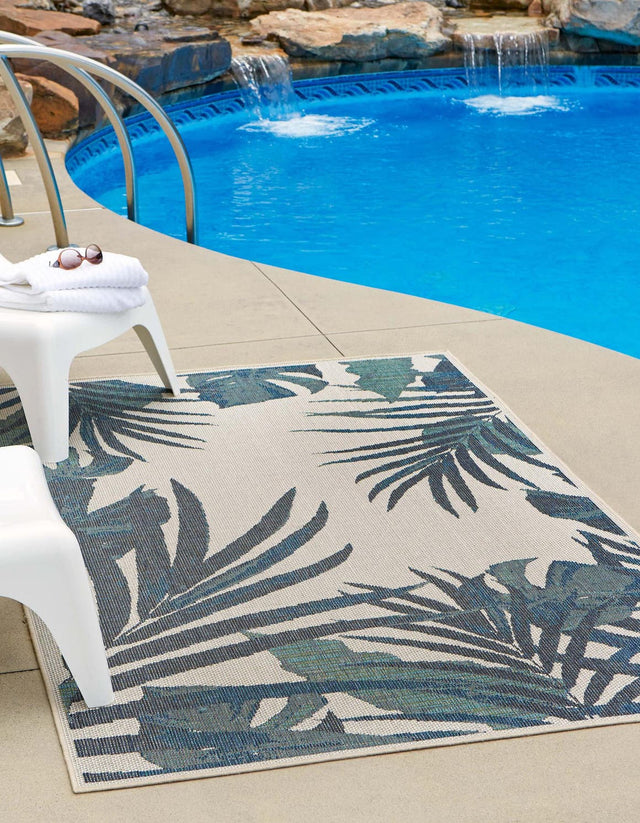 Ivory 6' x 9' Baja Outdoor Rectangle Area Rug Weather Resistant for Patio, Deck, Terrace, Balcony, Porch 100% Polypropylene Modern Outside Decor for Sale at Rug Engine