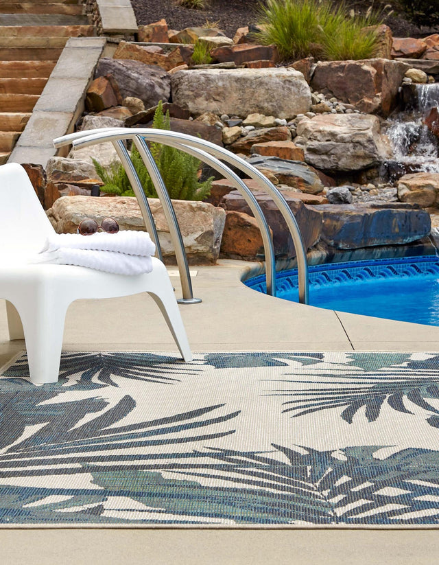 Ivory 3' 11 x 5' 11 Baja Outdoor Rectangle Area Rug Weather Resistant for Patio, Deck, Terrace, Balcony, Porch 100% Polypropylene Modern Outside Decor for Sale at Rug Engine