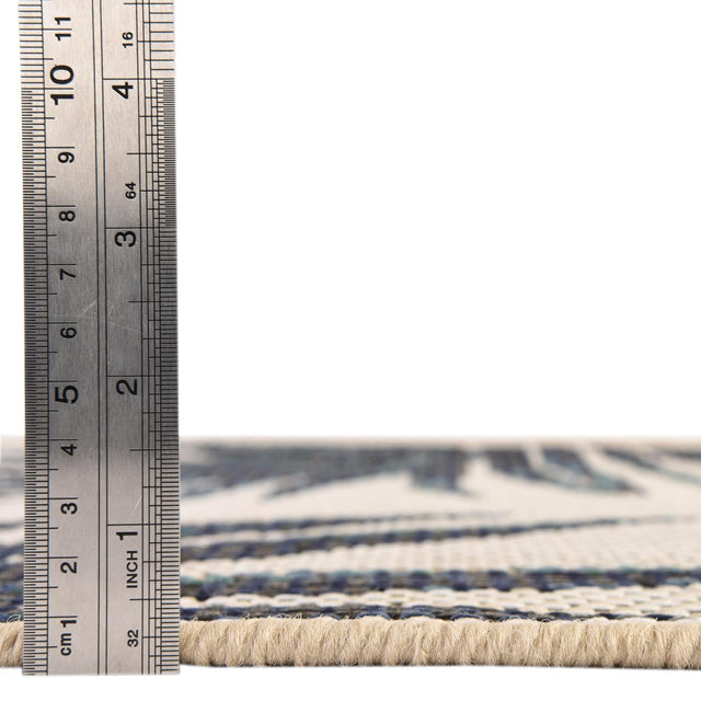 Ivory 7' 10 x 7' 10 Baja Outdoor Square Area Rug Weather Resistant for Patio, Deck, Terrace, Balcony, Porch 100% Polypropylene Modern Outside Decor for Sale at Rug Engine