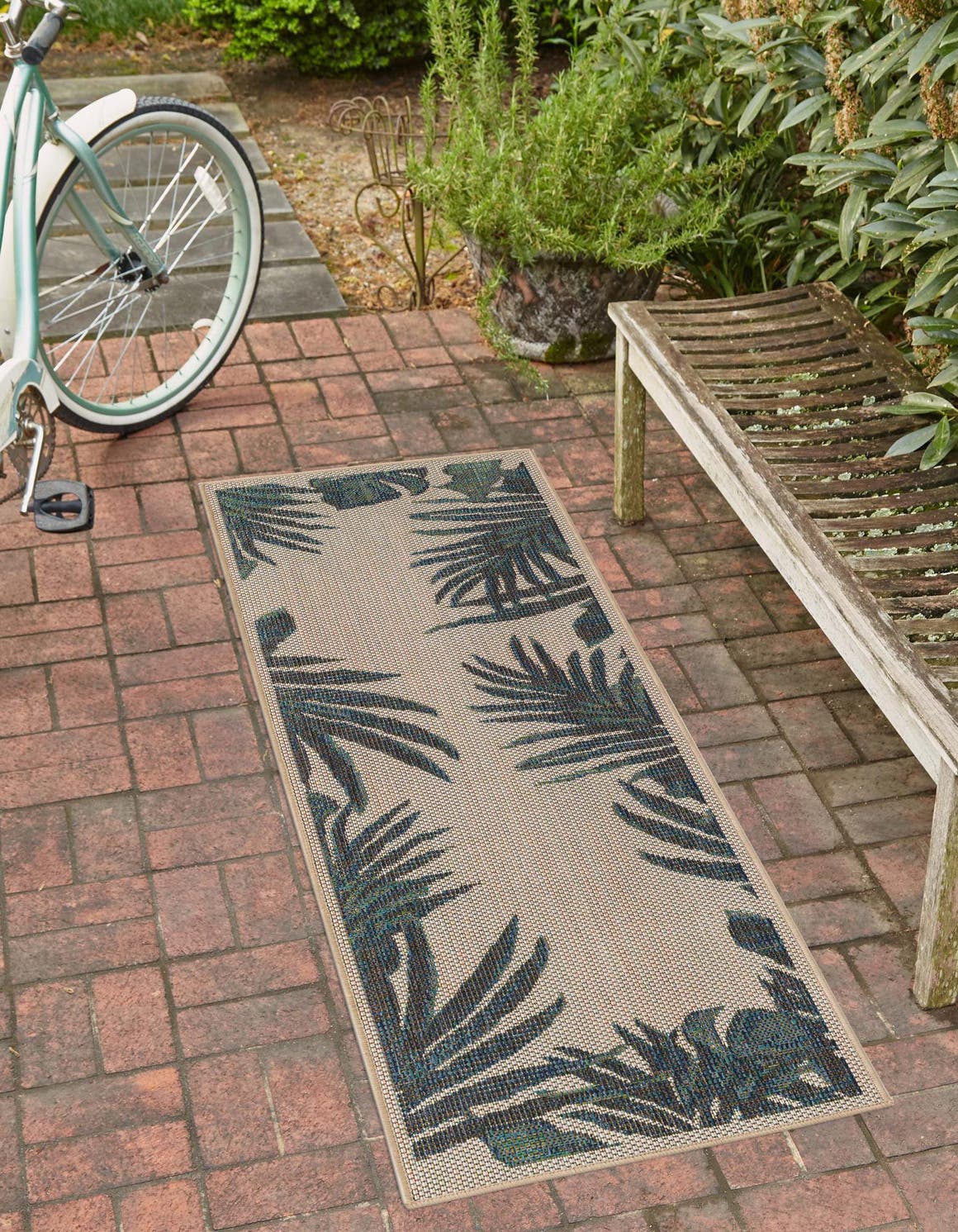 Ivory 2' x 5' 11 Baja Outdoor Runner Area Rug Weather Resistant for Patio, Deck, Terrace, Balcony, Porch 100% Polypropylene Modern Outside Decor for Sale at Rug Engine