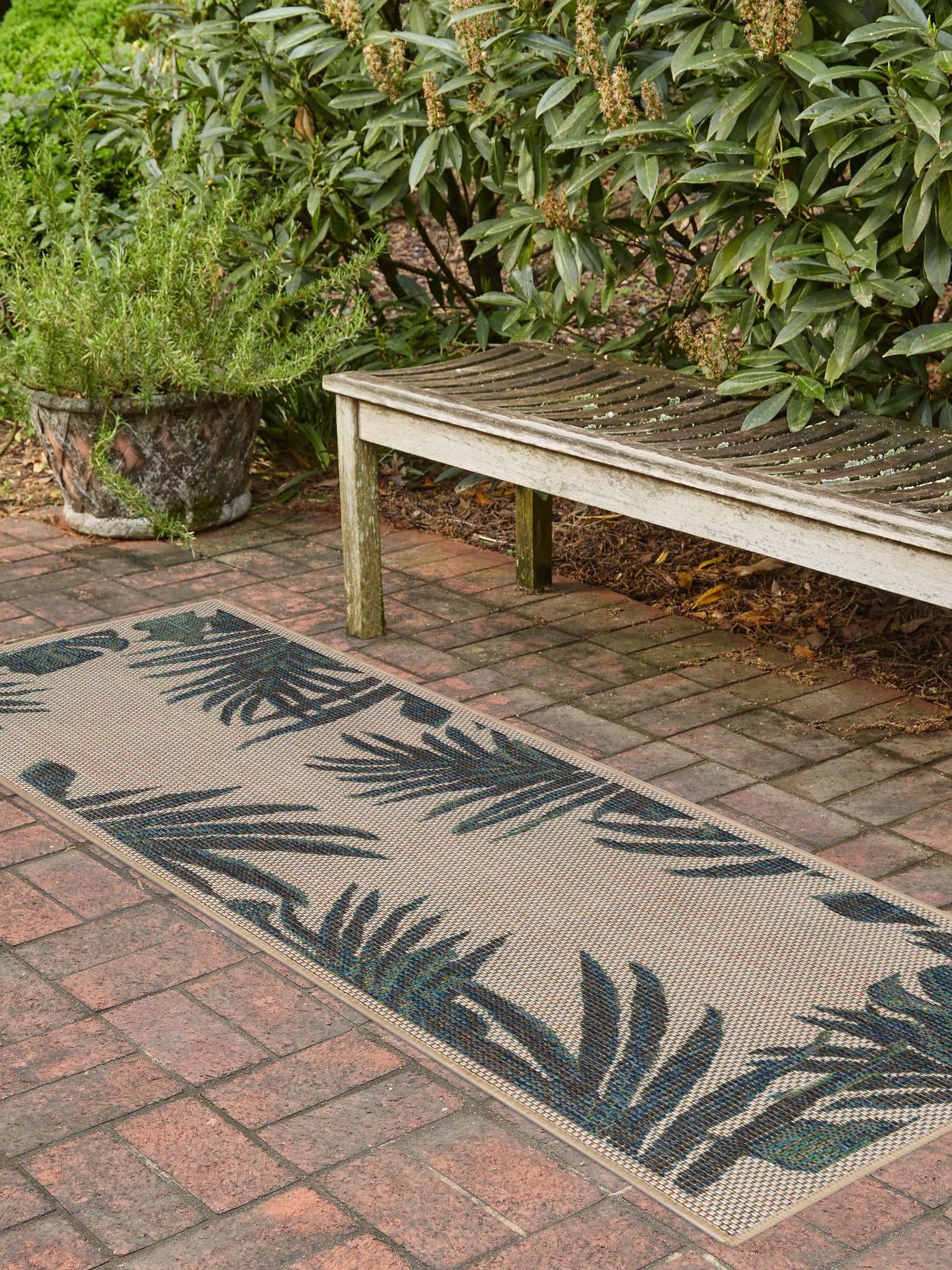 Ivory 2' x 3' 11 Baja Outdoor Runner Area Rug Weather Resistant for Patio, Deck, Terrace, Balcony, Porch 100% Polypropylene Modern Outside Decor for Sale at Rug Engine