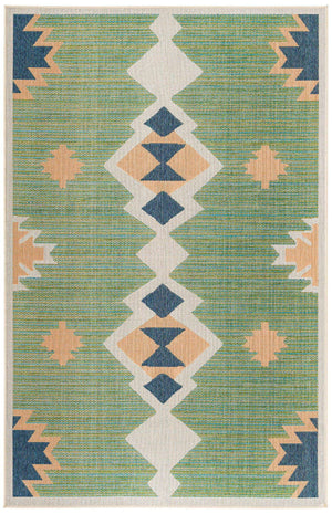 Green 6' x 9' Baja Outdoor Rectangle Area Rug Weather Resistant for Patio, Deck, Terrace, Balcony, Porch 100% Polypropylene Modern Outside Decor for Sale at Rug Engine